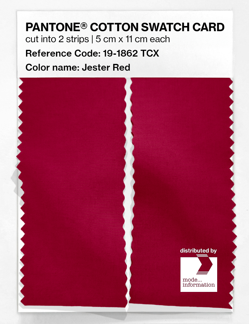 Product image 2 of the product “PANTONE® COTTON SWATCH CARD 19-1862 TCX Jester Red ”