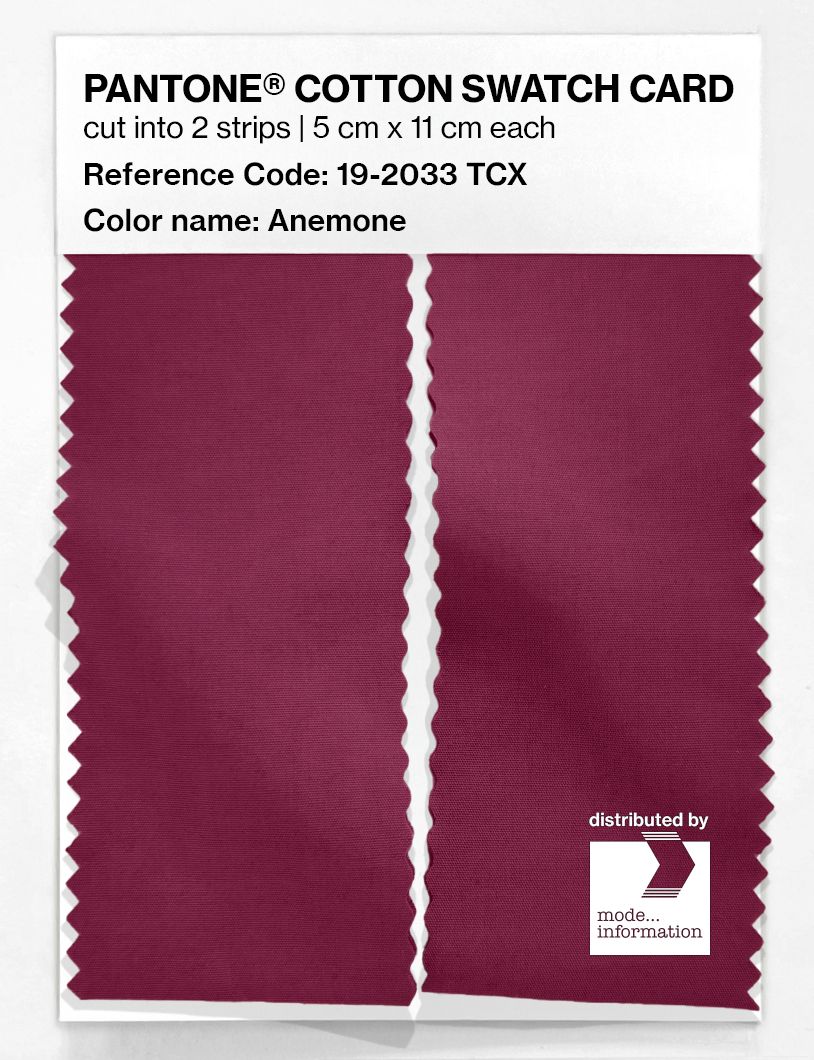 Product image 2 of the product “PANTONE® COTTON SWATCH CARD 19-2033 TCX Anemone ”