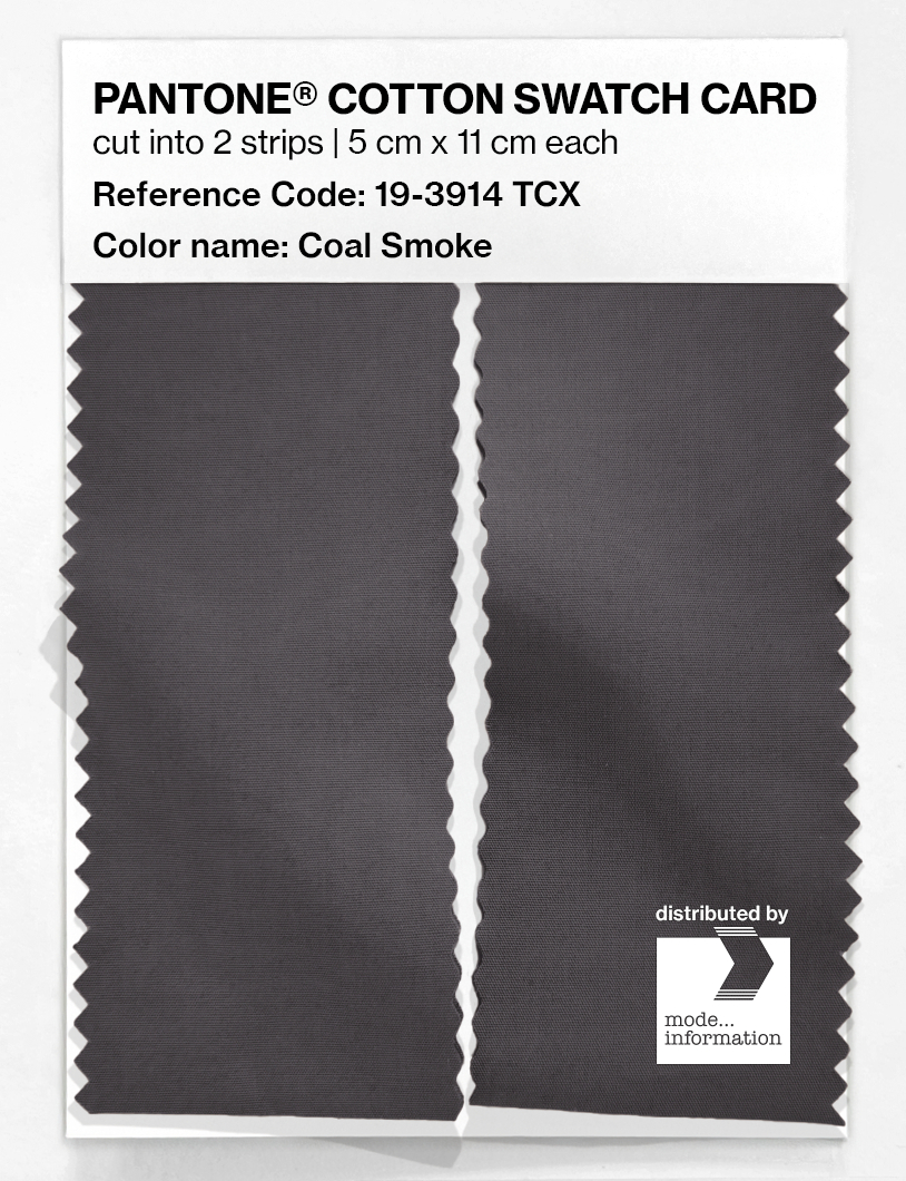 Product image 2 of the product “PANTONE® COTTON SWATCH CARD 19-3914 TCX Coal Smoke ”