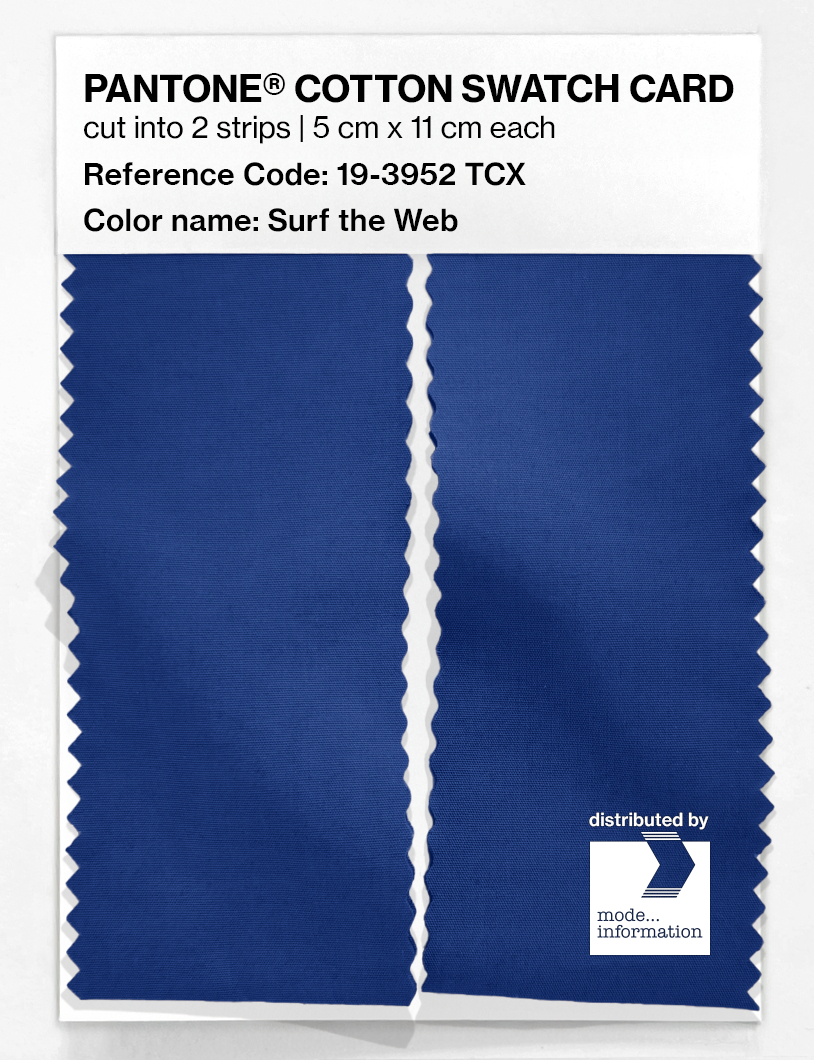 Product image 2 of the product “PANTONE® COTTON SWATCH CARD 19-3952 TCX Surf the Web ”