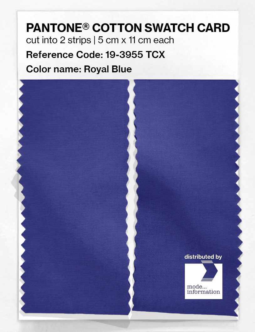 Product image 2 of the product “PANTONE® COTTON SWATCH CARD 19-3955 TCX Royal Blue ”