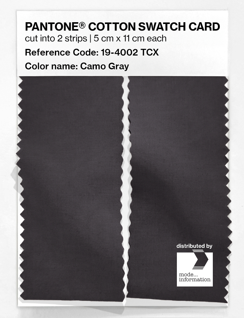 Product image 2 of the product “PANTONE® COTTON SWATCH CARD 19-4002 TCX Camo Gray ”