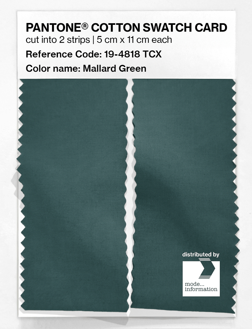 Product image 2 of the product “PANTONE® COTTON SWATCH CARD 19-4818 TCX Mallard Green ”