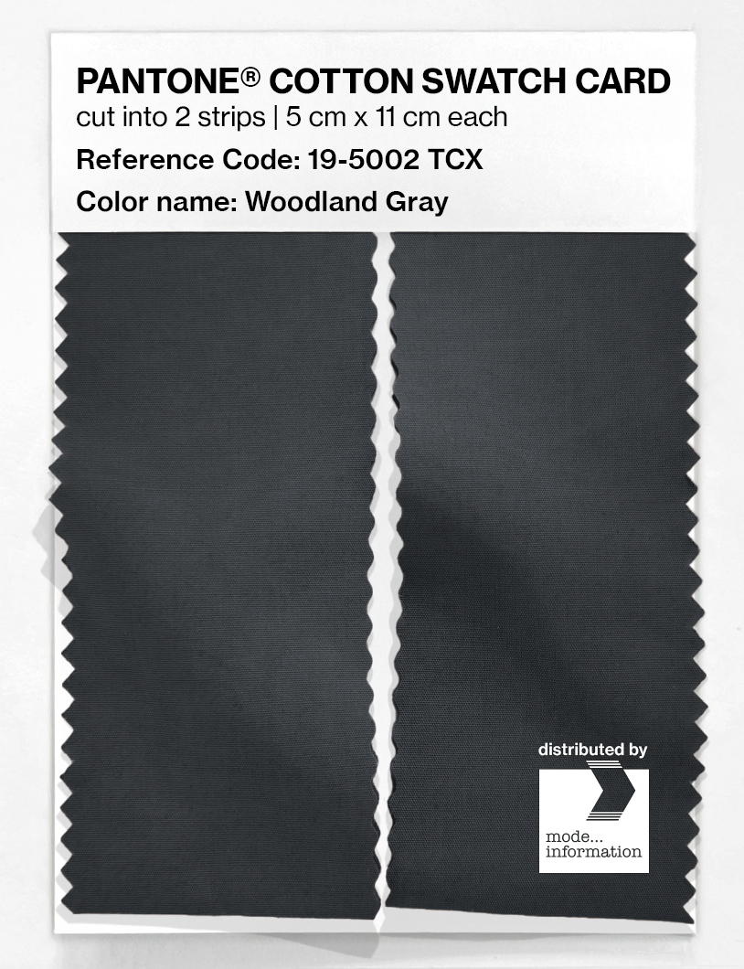 Product image 2 of the product “PANTONE® COTTON SWATCH CARD 19-5002 TCX Woodland Gray ”