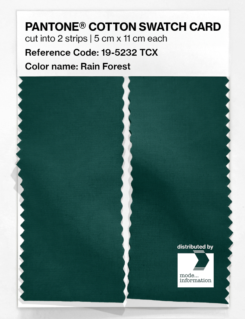 Product image 2 of the product “PANTONE® COTTON SWATCH CARD 19-5232 TCX Rain Forest ”