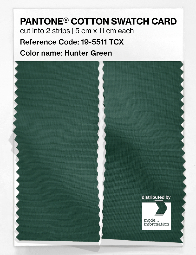Product image 2 of the product “PANTONE® COTTON SWATCH CARD 19-5511 TCX Hunter Green ”