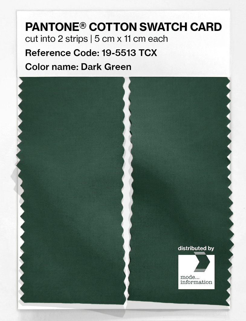 Product image 2 of the product “PANTONE® COTTON SWATCH CARD 19-5513 TCX Dark Green ”
