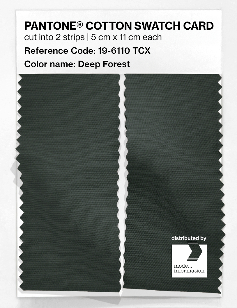 Product image 2 of the product “PANTONE® COTTON SWATCH CARD 19-6110 TCX Deep Forest ”