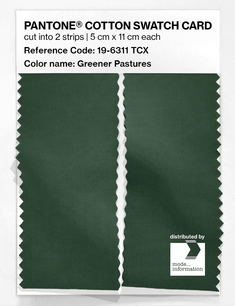Product image 2 of the product “PANTONE® COTTON SWATCH CARD 19-6311 TCX Greener Pastures ”