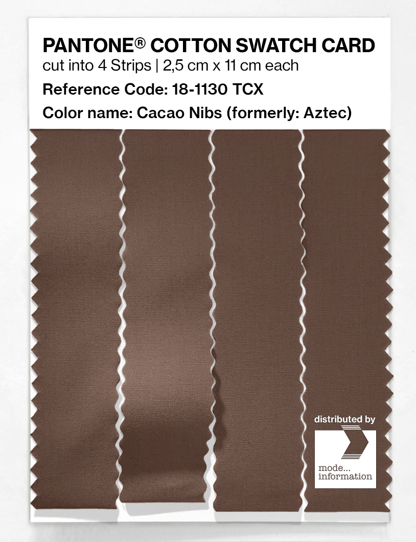 Product image 3 of the product “PANTONE® COTTON SWATCH CARD 18-1130 TCX Cacao Nibs ”