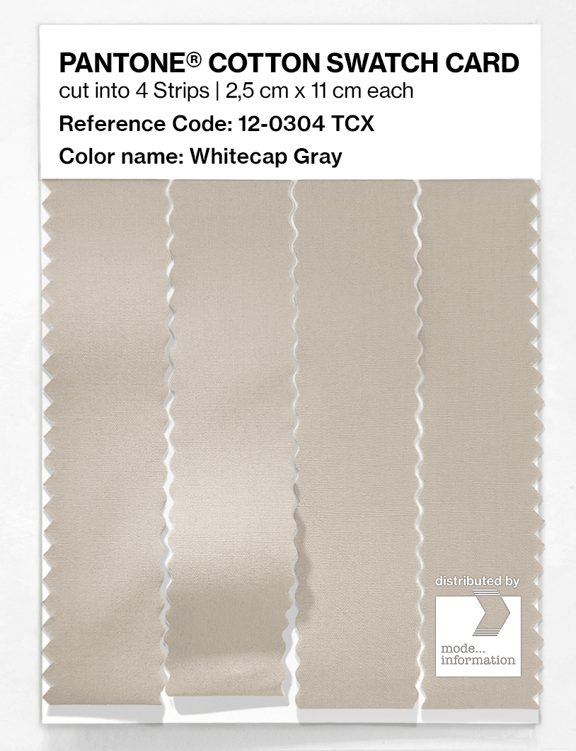 Product image 3 of the product “PANTONE® COTTON SWATCH CARD 12-0304 TCX Whitecap Gray ”