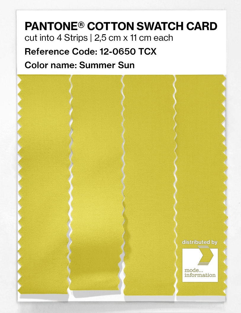 Product image 3 of the product “PANTONE® COTTON SWATCH CARD 12-0650 TCX Summer Sun ”