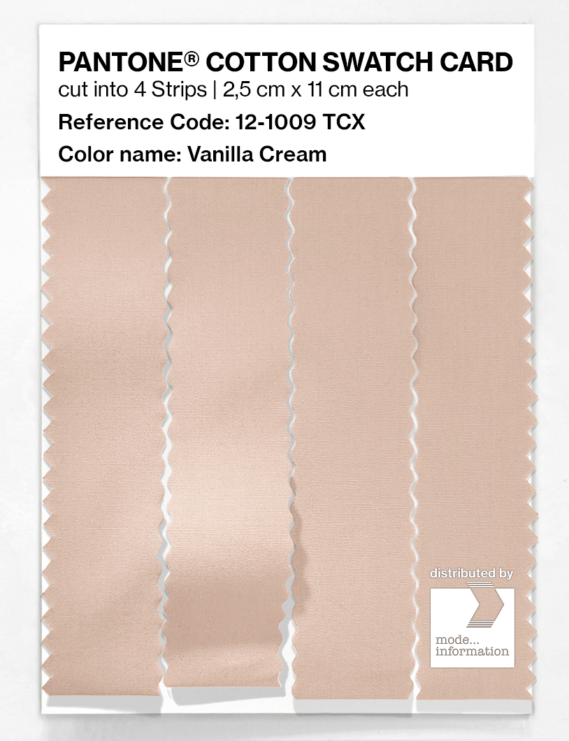 Product image 3 of the product “PANTONE® COTTON SWATCH CARD 12-1009 TCX Vanilla Cream ”
