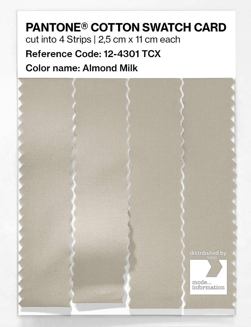 Product image 3 of the product “PANTONE® COTTON SWATCH CARD 12-4301 TCX Almond Milk ”