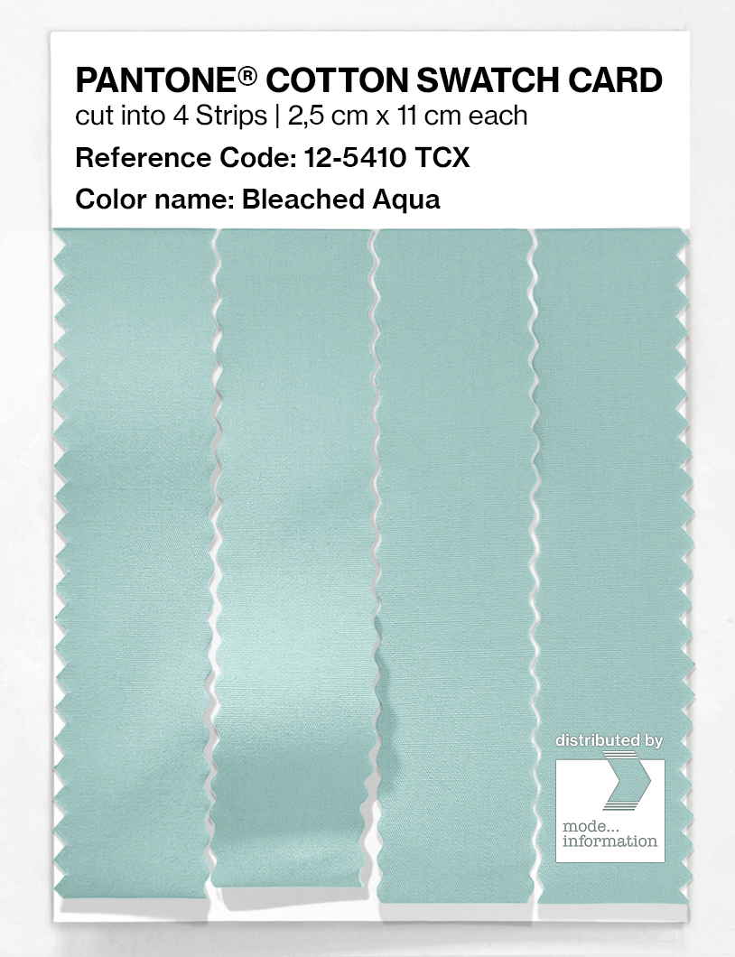 Product image 3 of the product “PANTONE® COTTON SWATCH CARD 12-5410 TCX Bleached Aqua ”