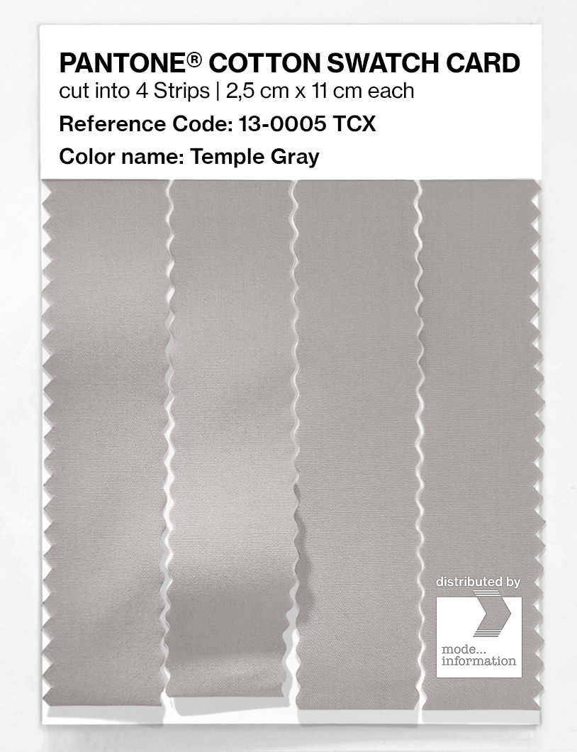 Product image 3 of the product “PANTONE® COTTON SWATCH CARD 13-0005 TCX Temple Gray ”