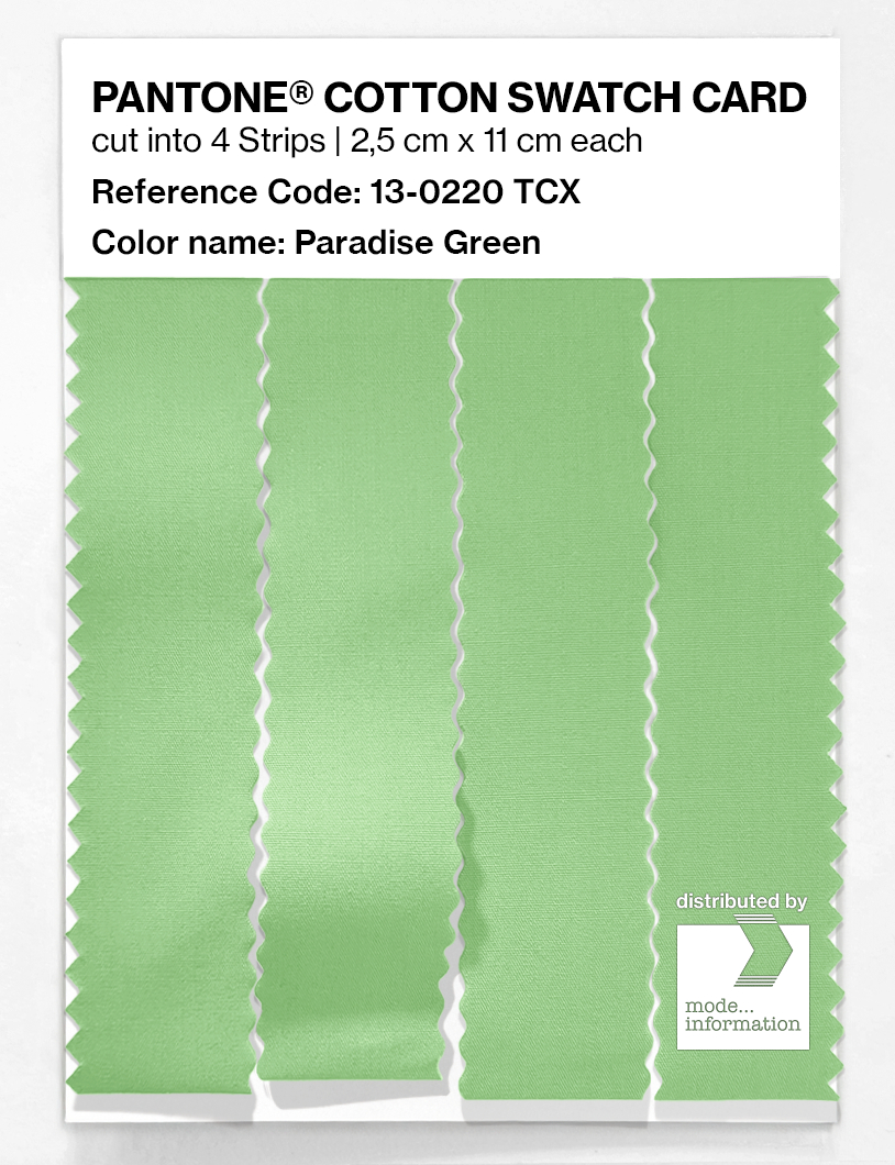 Product image 3 of the product “PANTONE® COTTON SWATCH CARD 13-0220 TCX Paradise Green ”