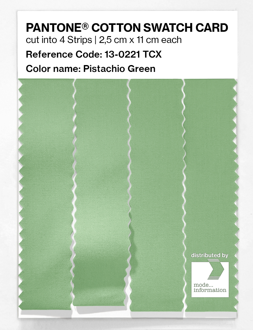 Product image 3 of the product “PANTONE® COTTON SWATCH CARD 13-0221 TCX Pistachio Green ”