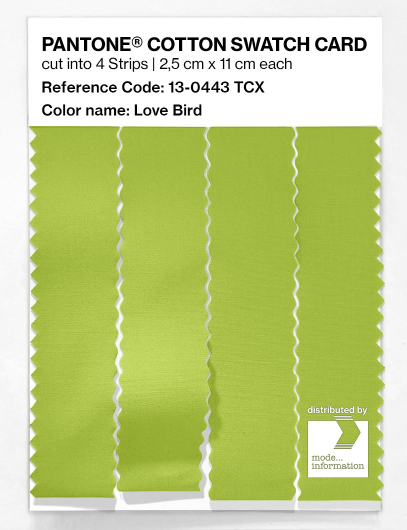 Product image 3 of the product “PANTONE® COTTON SWATCH CARD 13-0443 TCX Love Bird ”