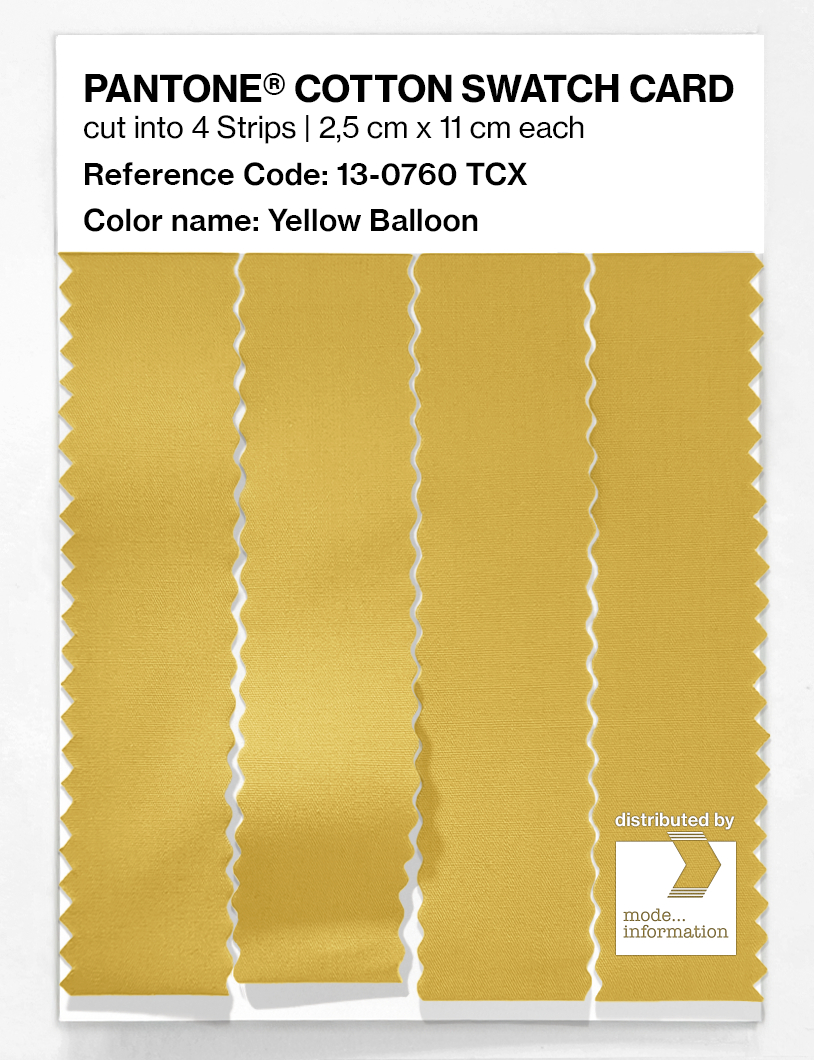 Product image 3 of the product “PANTONE® COTTON SWATCH CARD 13-0760 TCX Yellow Balloon ”