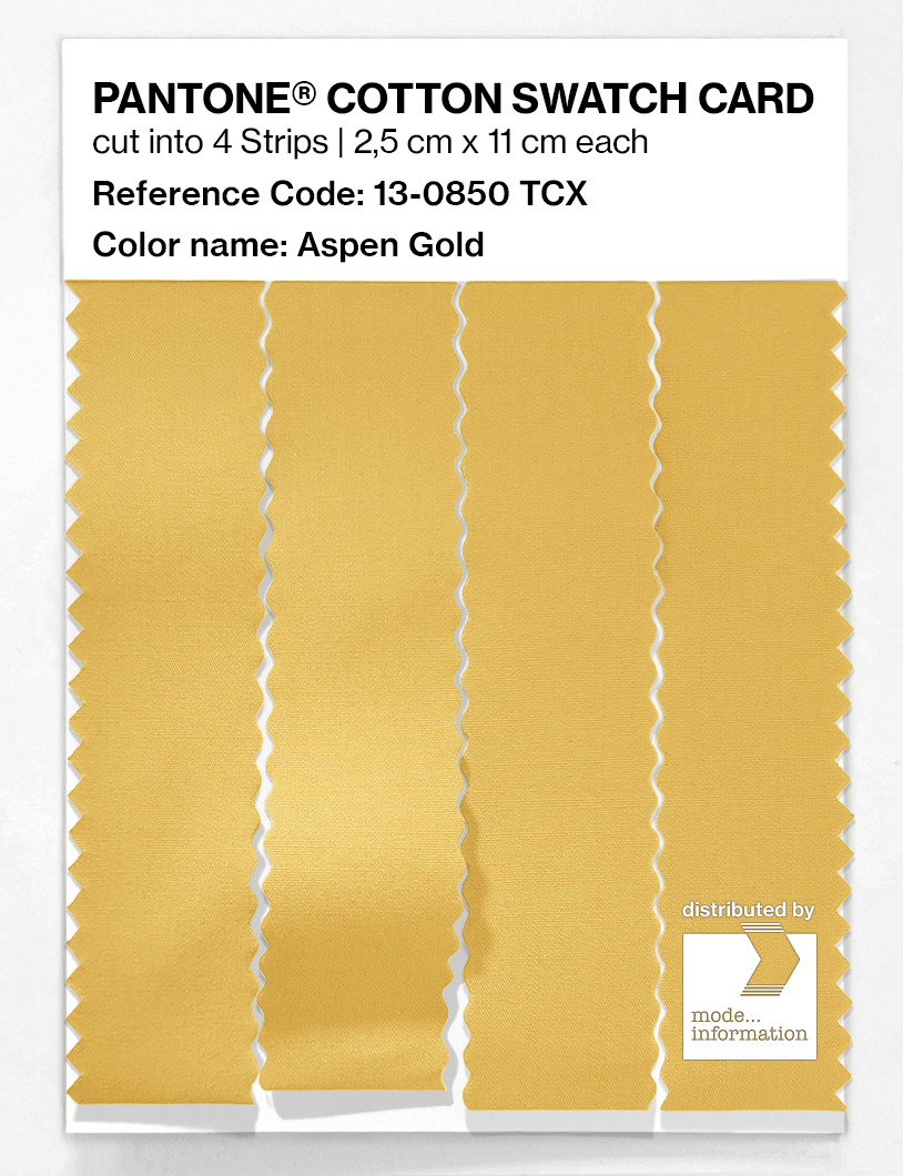 Product image 3 of the product “PANTONE® COTTON SWATCH CARD 13-0850 TCX Aspen Gold ”