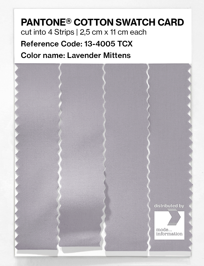 Product image 3 of the product “PANTONE® COTTON SWATCH CARD 13-4005 TCX Lavender Mittens ”