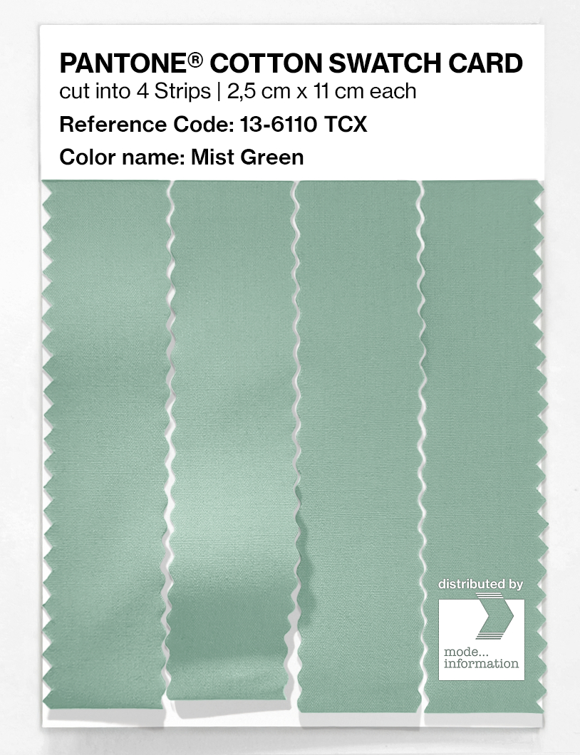 Product image 3 of the product “PANTONE® COTTON SWATCH CARD 13-6110 TCX Mist Green ”