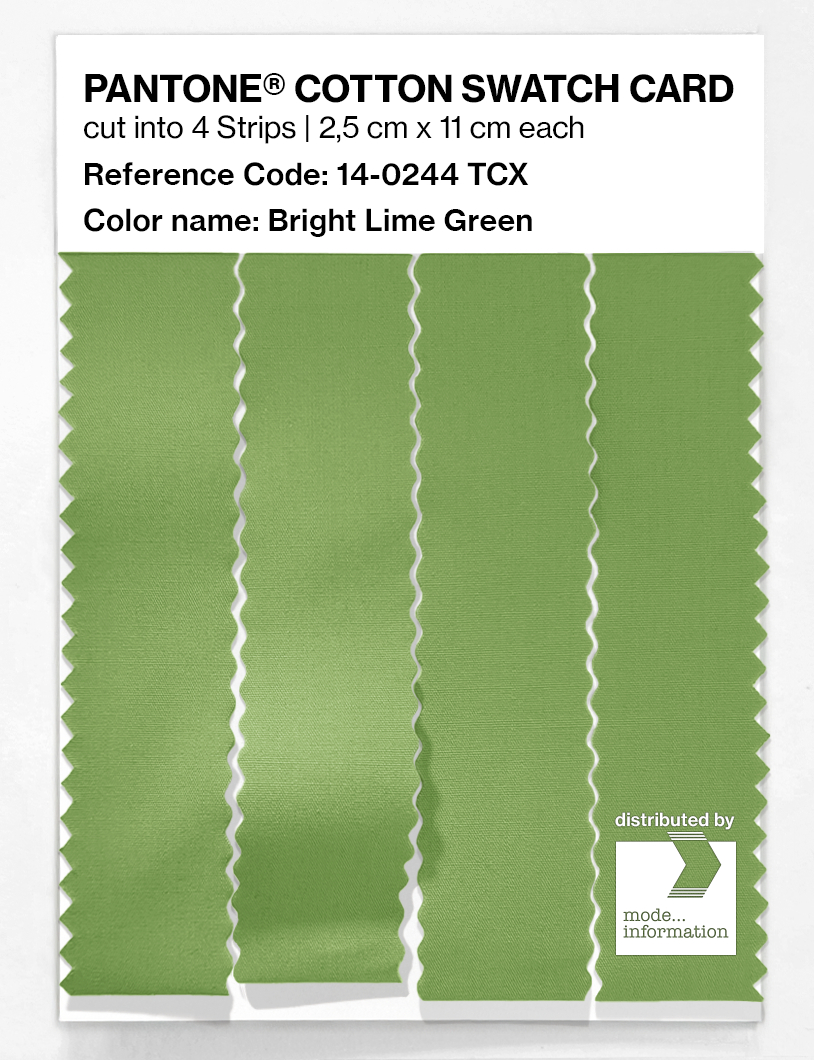 Product image 3 of the product “PANTONE® COTTON SWATCH CARD 14-0244 TCX Bright Lime Green ”