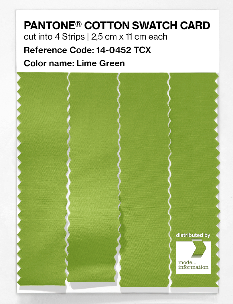 Product image 3 of the product “PANTONE® COTTON SWATCH CARD 14-0452 TCX Lime Green ”