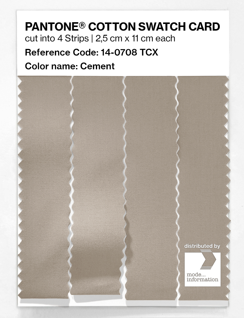 Product image 3 of the product “PANTONE® COTTON SWATCH CARD 14-0708 TCX Cement ”