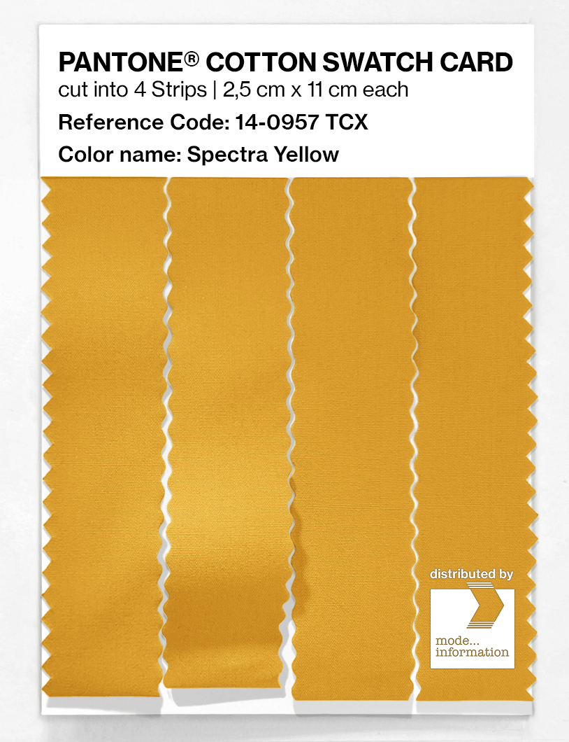 Product image 3 of the product “PANTONE® COTTON SWATCH CARD 14-0957 TCX Spectra Yellow ”
