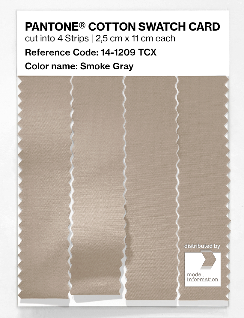 Product image 3 of the product “PANTONE® COTTON SWATCH CARD 14-1209 TCX Smoke Gray ”