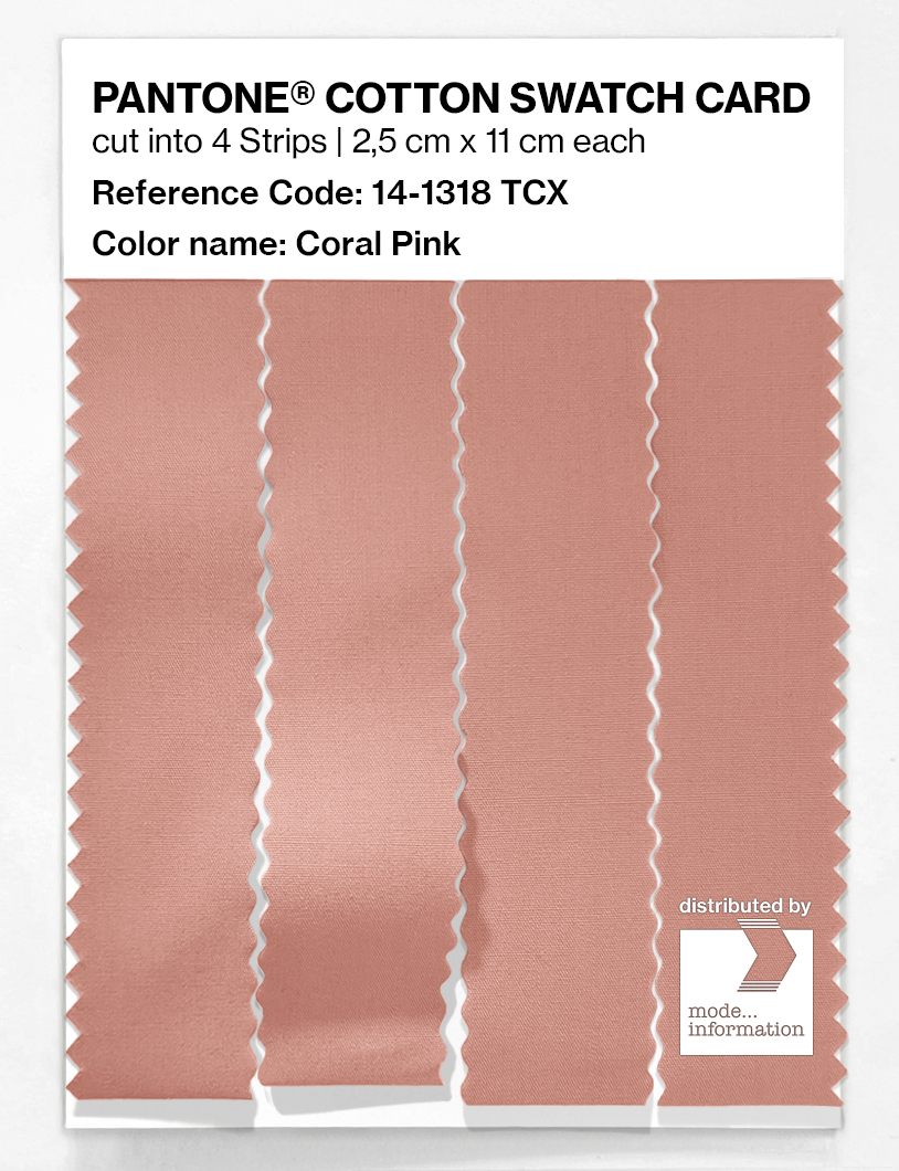 Product image 3 of the product “PANTONE® COTTON SWATCH CARD 14-1318 TCX Coral Pink ”