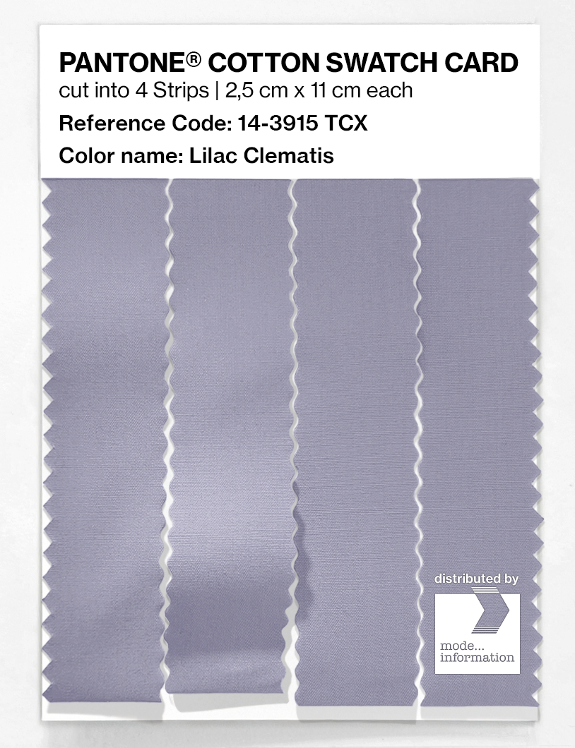 Product image 3 of the product “PANTONE® COTTON SWATCH CARD 14-3915 TCX Lilac Clematis ”
