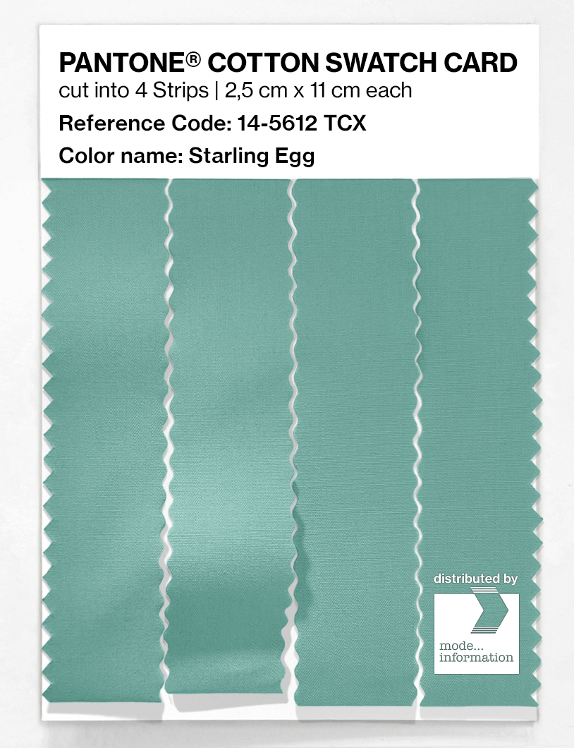 Product image 3 of the product “PANTONE® COTTON SWATCH CARD 14-5612 TCX Starling Egg ”
