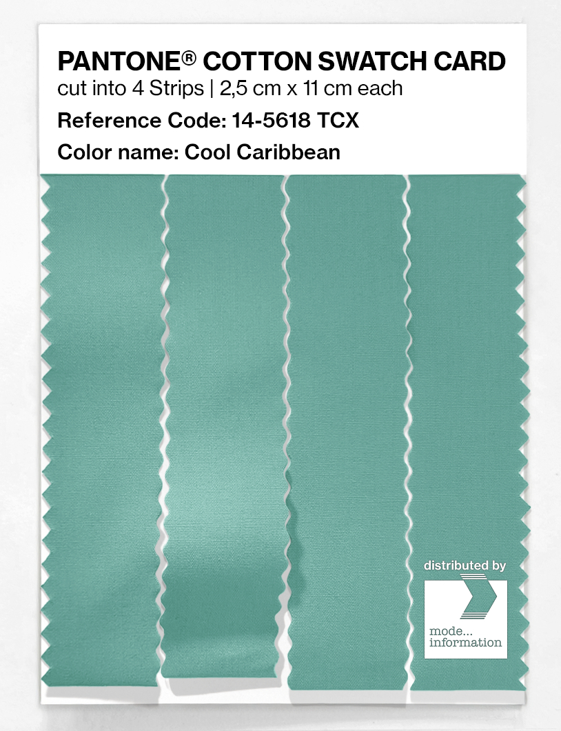 Product image 3 of the product “PANTONE® COTTON SWATCH CARD 14-5618 TCX Cool Caribbean ”
