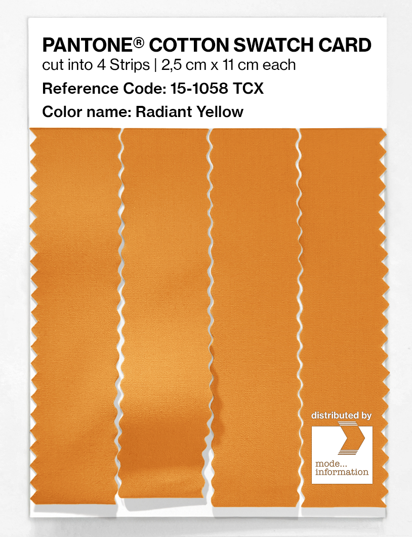 Product image 3 of the product “PANTONE® COTTON SWATCH CARD 15-1058 TCX Radiant Yellow ”