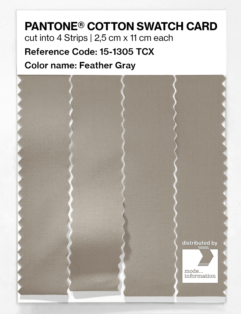 Product image 3 of the product “PANTONE® COTTON SWATCH CARD 15-1305 TCX Feather Gray ”