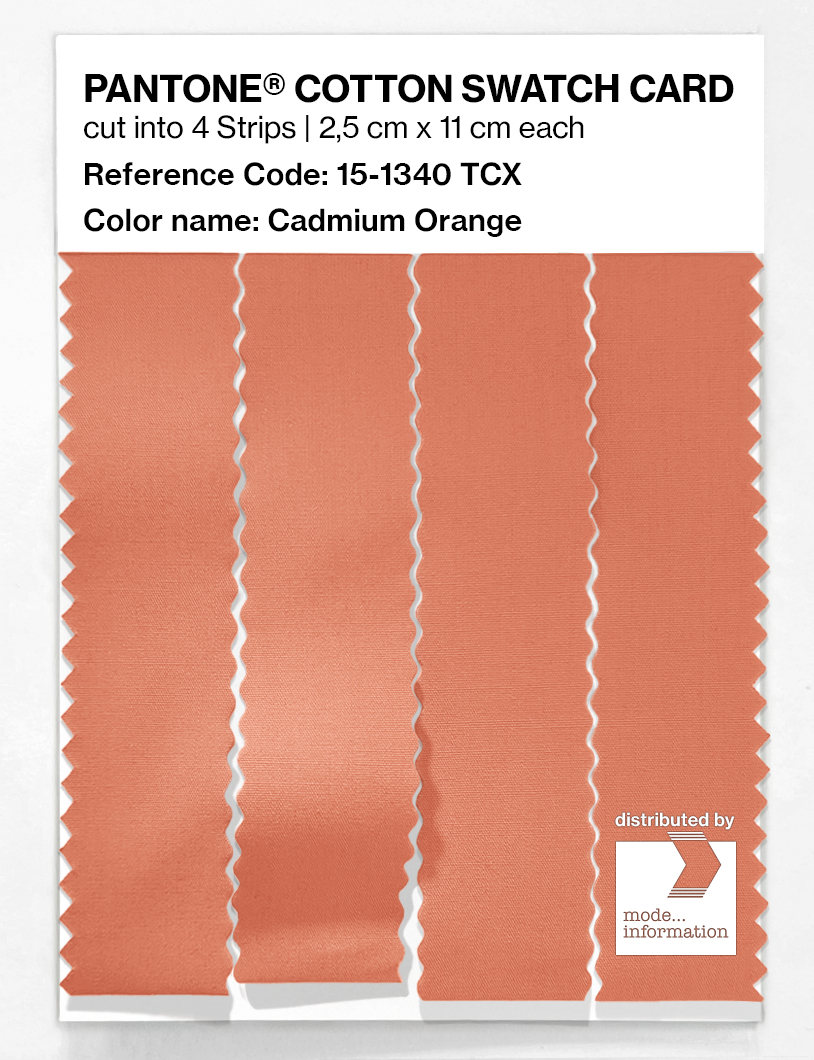 Product image 3 of the product “PANTONE® COTTON SWATCH CARD 15-1340 TCX Cadmium Orange ”