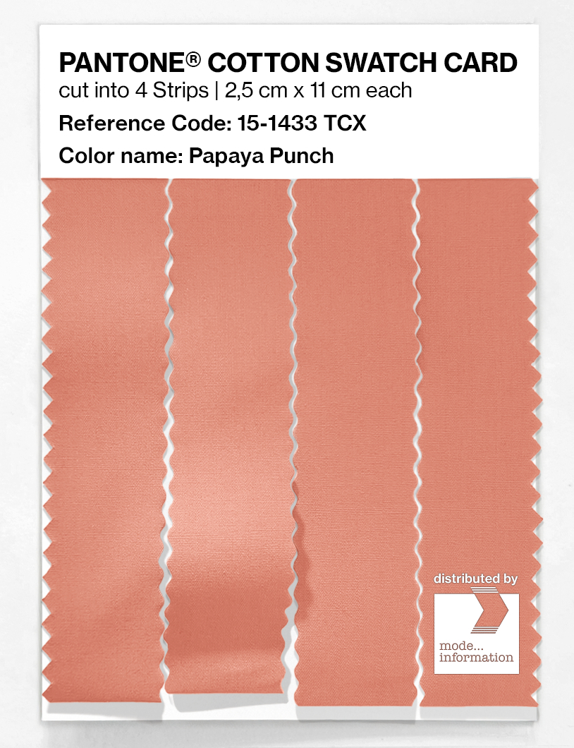 Product image 3 of the product “PANTONE® COTTON SWATCH CARD 15-1433 TCX Papaya Punch ”