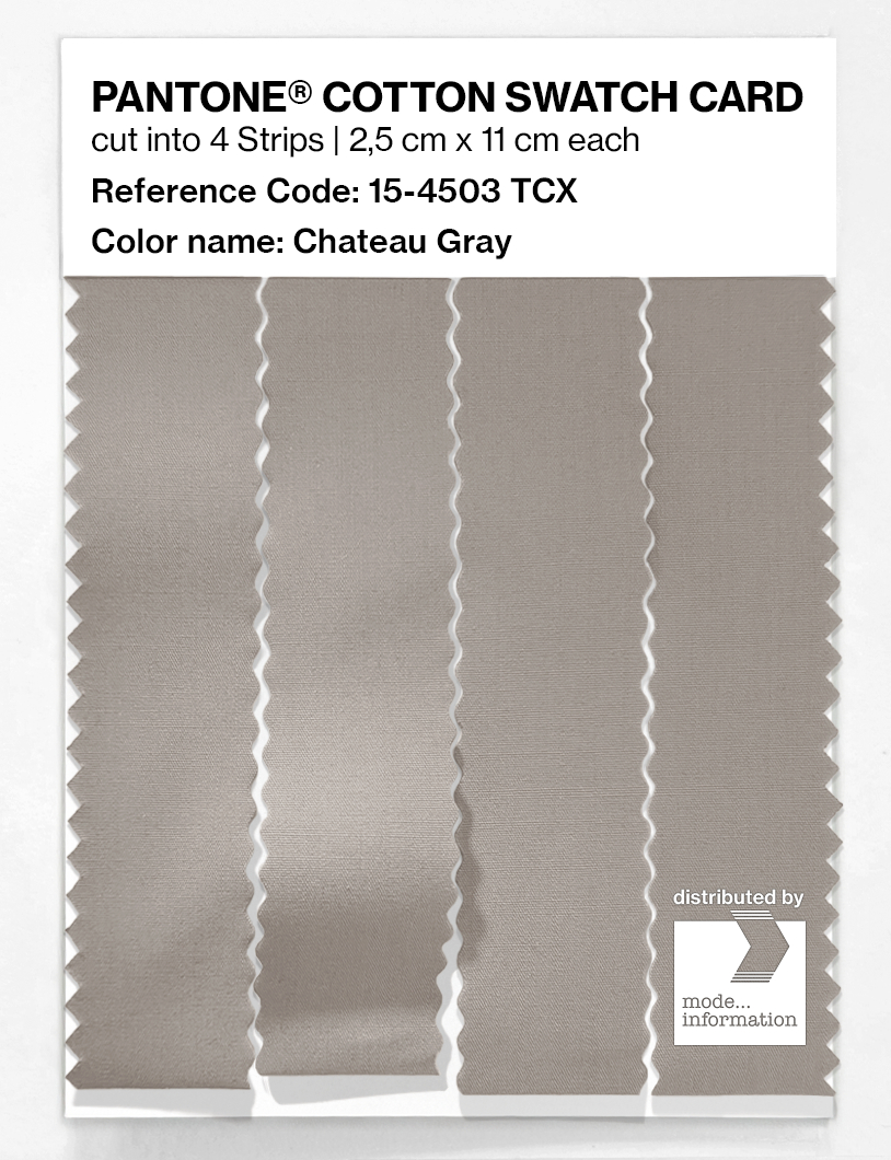 Product image 3 of the product “PANTONE® COTTON SWATCH CARD 15-4503 TCX Chateau Gray ”