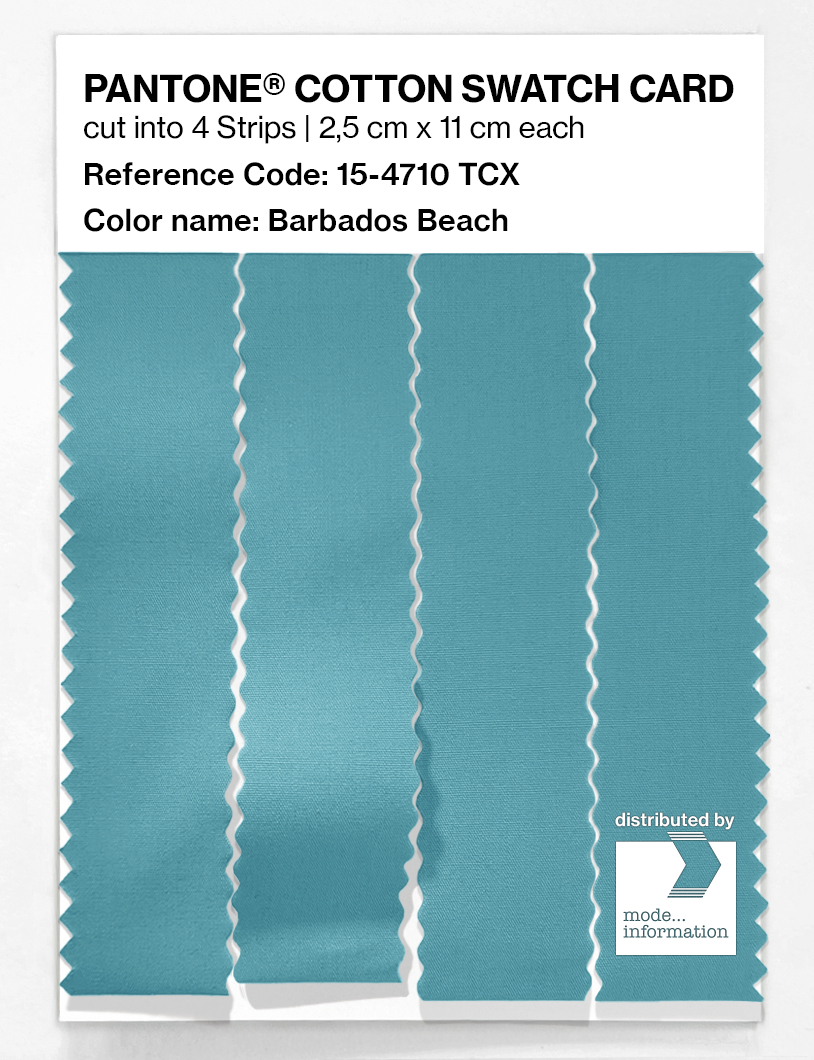 Product image 3 of the product “PANTONE® COTTON SWATCH CARD 15-4710 TCX Barbados Beach ”