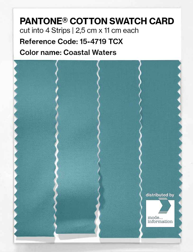 Product image 3 of the product “PANTONE® COTTON SWATCH CARD 15-4719 TCX Coastal Waters ”