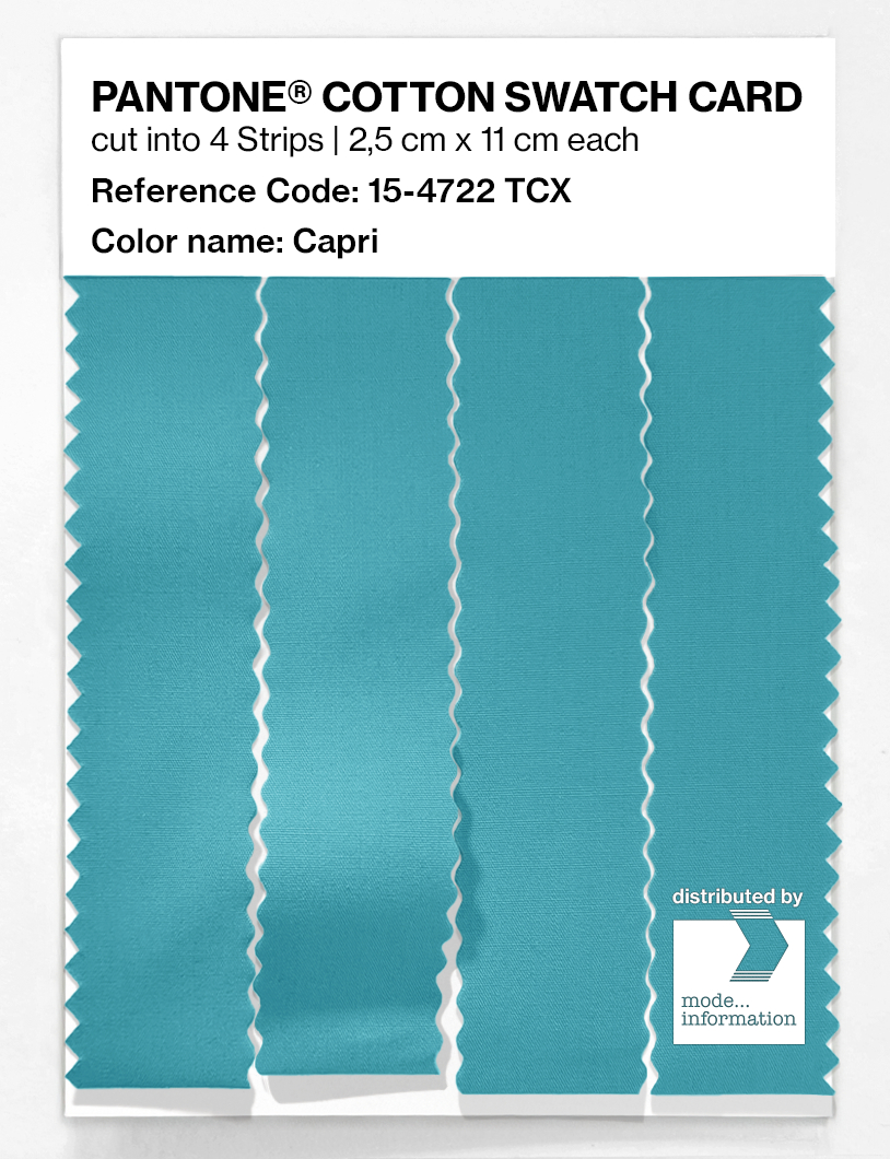 Product image 3 of the product “PANTONE® COTTON SWATCH CARD 15-4722 TCX Capri ”