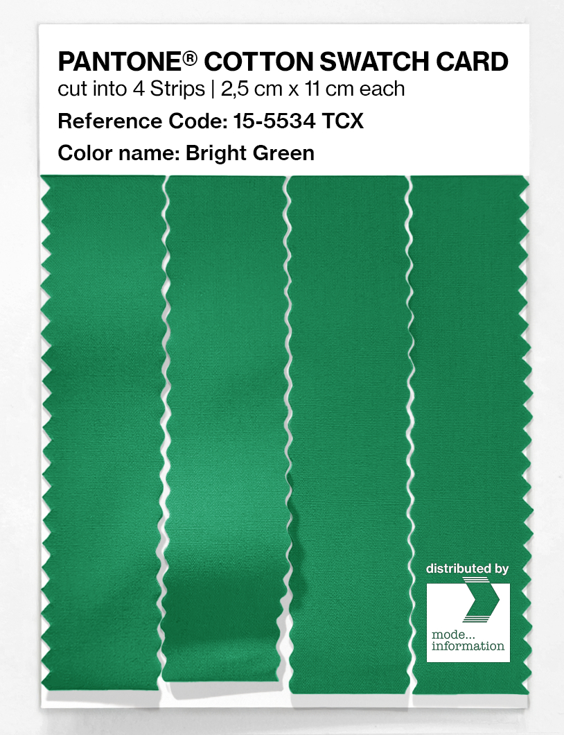 Product image 3 of the product “PANTONE® COTTON SWATCH CARD 15-5534 TCX Bright Green ”
