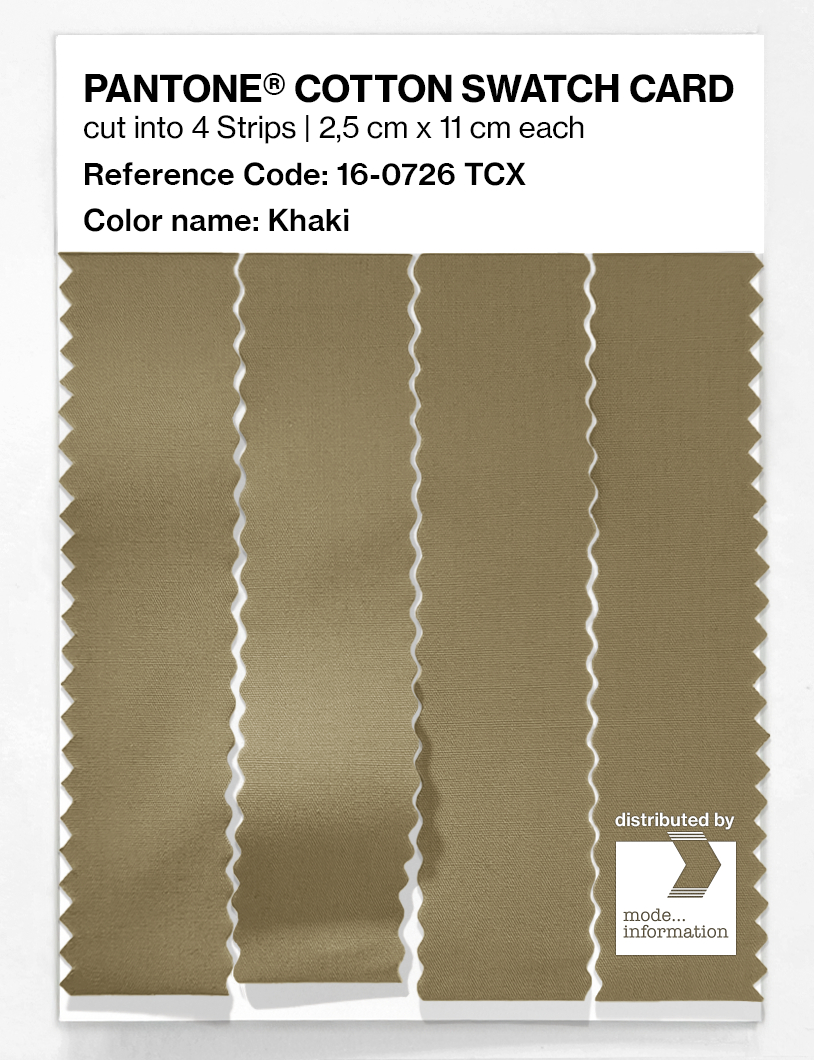 Product image 3 of the product “PANTONE® COTTON SWATCH CARD 16-0726 TCX Khaki ”