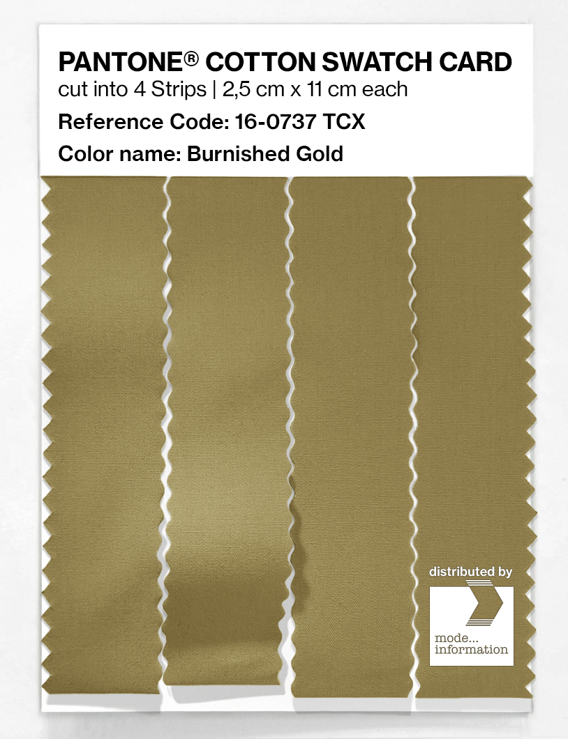 Product image 3 of the product “PANTONE® COTTON SWATCH CARD 16-0737 TCX Burnished Gold ”