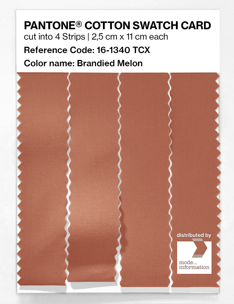 Product image 3 of the product “PANTONE® COTTON SWATCH CARD 16-1340 TCX Brandied Melon ”