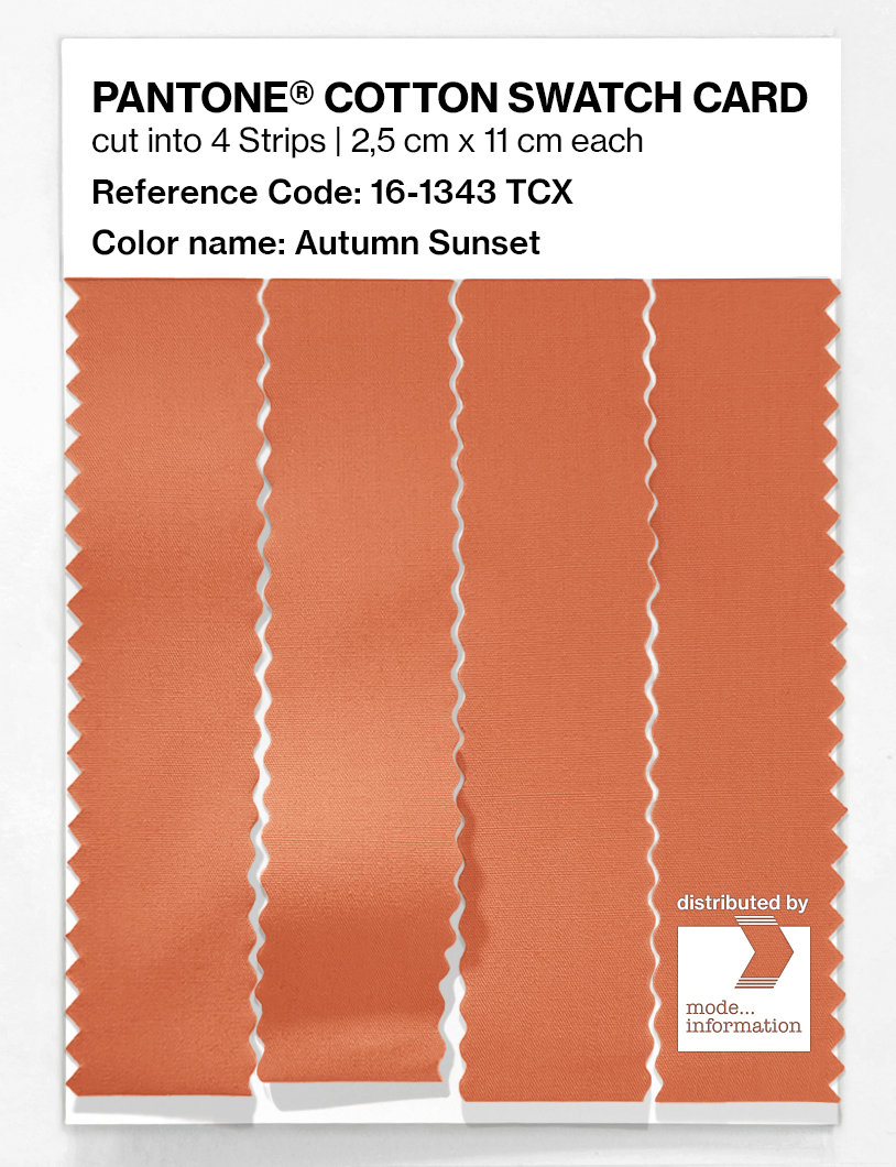 Product image 3 of the product “PANTONE® COTTON SWATCH CARD 16-1343 TCX Autumn Sunset ”