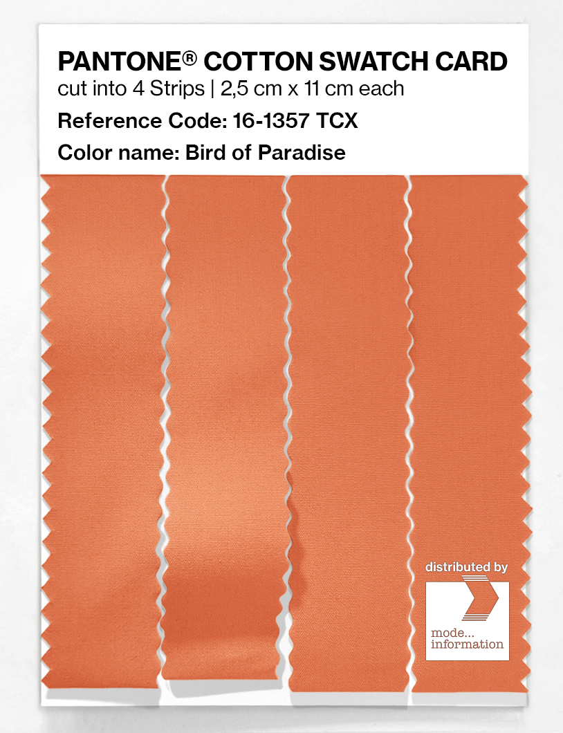 Product image 3 of the product “PANTONE® COTTON SWATCH CARD 16-1357 TCX Bird of Paradise ”